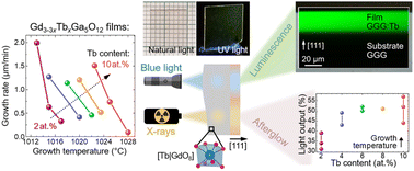 Graphical abstract: Terbium-doped gadolinium garnet thin films grown by liquid phase epitaxy for scintillation detectors
