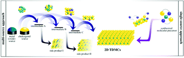 Graphical abstract: Influence of the choice of precursors on the synthesis of two-dimensional transition metal dichalcogenides