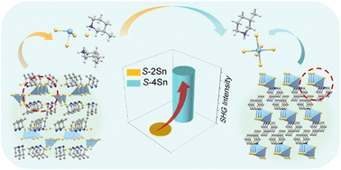 Graphical abstract: Regulation of metal valence states for enhancing second harmonic generation performance of chiral tin halides