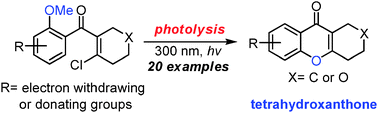 Graphical abstract: A photo-induced C–O bond formation methodology to construct tetrahydroxanthones