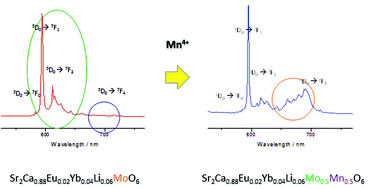 Graphical abstract: The reported anomalous emission intensity of the 5D0 → 7F4 transition of Eu3+ in a molybdate double perovskite