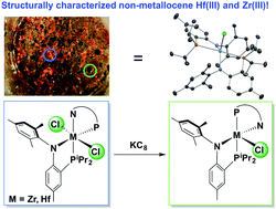 Graphical abstract: Arrested disproportionation in trivalent, mononuclear, and non-metallocene complexes of Zr(iii) and Hf(iii)