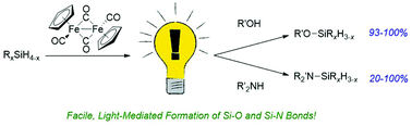 Graphical abstract: Photoactivated silicon–oxygen and silicon–nitrogen heterodehydrocoupling with a commercially available iron compound