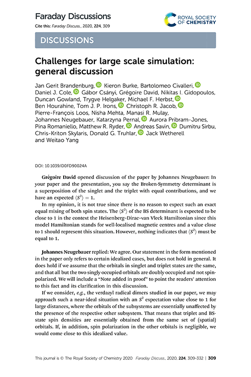 Challenges for large scale simulation: general discussion