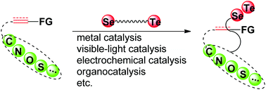 Graphical abstract: Recent advances in tandem selenocyclization and tellurocyclization with alkenes and alkynes