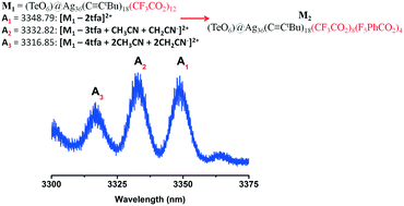 Graphical abstract: Mass spectrometry guided surface modification of a tellurate ion templated 36-nucleus silver alkynyl nanocluster