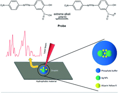 Graphical abstract: A SERS pH sensor for highly alkaline conditions and its application for pH sensing in aerosol droplets