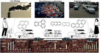 Graphical abstract: Distribution, sources, and risk of polycyclic aromatic hydrocarbons in soils from rural communities around gas flaring points in the Niger Delta of Nigeria