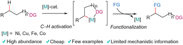 Graphical abstract: Insights into the mechanism of 3d transition-metal-catalyzed directed C(sp3)–H bond functionalization reactions