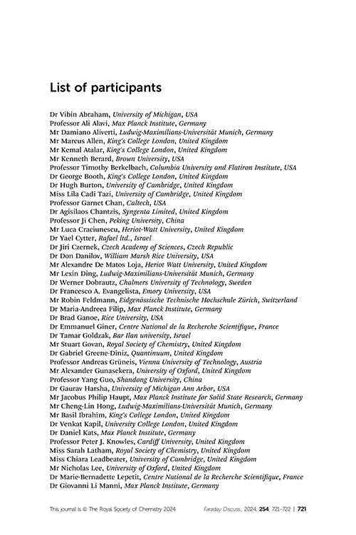 List of participants