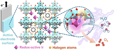 Graphical abstract: Halogen-driven modulation of iridium-functionalized zirconium-based metal–organic frameworks for electrocatalytic oxygen evolution in acidic media