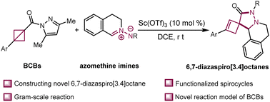 Graphical abstract: Strain-release driven spirocyclization of bicyclo[1.1.0]butanes: access to 6,7-diazaspiro[3.4]octanes