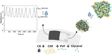Graphical abstract: Flexible CNF/CB-based humidity sensors with optimized sensitivity and performance