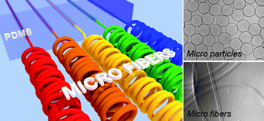 Graphical abstract: Novel PDMS cylindrical channels that generate coaxial flow, and application to fabrication of microfibers and particles