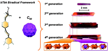 Graphical abstract: Organic multishell isostructural host–guest crystals: fullerenes C60 inside a nitroxide open framework
