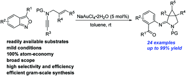 Graphical abstract: Gold(iii)-catalyzed chemoselective annulations of anthranils with N-allylynamides for the synthesis of 3-azabicyclo[3.1.0]hexan-2-imines