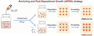 Graphical abstract: Anchoring and post-depositional growth enables matrix manipulation of PbS QD inks and efficient solar cells