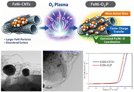Graphical abstract: Plasma-induced reconstruction of FeNi alloy nanoparticles on carbon nanotubes toward highly efficient OER