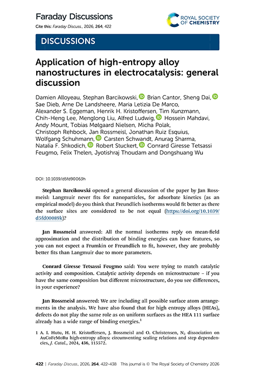 Application of high-entropy alloy nanostructures in electrocatalysis: general discussion