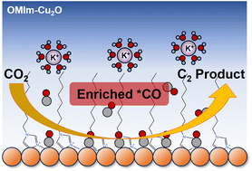 Graphical abstract: Imidazolium ligand-modified Cu2O catalysts for enhancing C2+ selectivity in CO2 electroreduction via local *CO enrichment