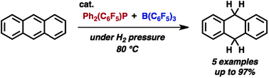 Graphical abstract: Metal-free hydrogenation catalysis of polycyclic aromatic hydrocarbons