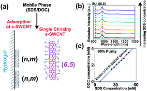 Graphical abstract: Selective desorption of high-purity (6,5) SWCNTs from hydrogels through surfactant modulation