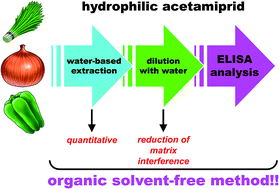 Graphical abstract: Organic solvent-free immunoassay for quantitative detection of neonicotinoid acetamiprid residues in agricultural products