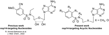 Graphical abstract: Synthesis of acyclic analogues of adenosine sulfonamides and their activity against RNA cap guanine N7-methyltransferase of SARS-CoV-2