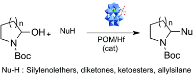 Graphical abstract: Addition of carbon nucleophiles to hemiaminals promoted by a Lewis acidic polyoxotungstate