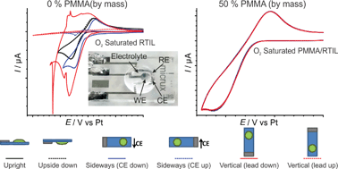 Graphical abstract: Towards improving the robustness of electrochemical gas sensors: impact of PMMA addition on the sensing of oxygen in an ionic liquid