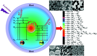 Graphical abstract: Spectral and energy transfer in Bi3+–Ren+ (n = 2, 3, 4) co-doped phosphors: extended optical applications