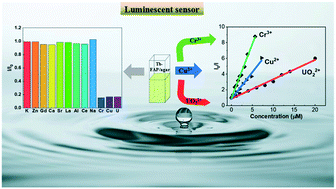 Graphical abstract: Biomimetically synthesized luminescent Tb3+-doped fluorapatite/agar nanocomposite for detecting UO22+, Cu2+, and Cr3+ ions