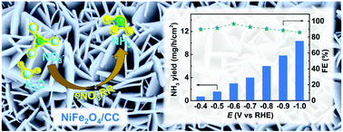 Graphical abstract: High-performance electrochemical nitrate reduction to ammonia under ambient conditions using NiFe2O4 nanosheet arrays