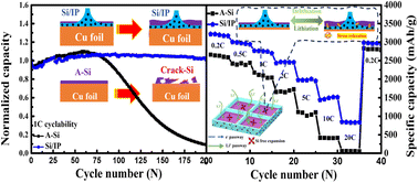 Graphical abstract: Waterbed inspired stress relaxation strategies of patterned silicon anodes for fast-charging and longevity of lithium microbatteries