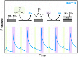 Graphical abstract: Surface chemistry in atomic layer deposition of AlN thin films from Al(CH3)3 and NH3 studied by mass spectrometry