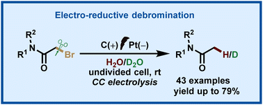 Graphical abstract: Electrochemical debrominative hydrogenation/deuteration of 2-bromo-N-arylacetamides