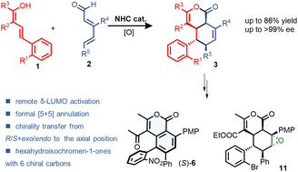 Graphical abstract: Carbene-organocatalyzed enantioselective [5+5] annulation of dienols and dienals towards tetrahydroisochromen-1-ones