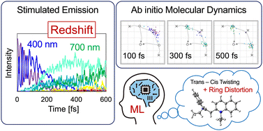 Graphical abstract: Unraveling the structural origins of stimulated emission redshift in cyanine dye 1122C: a combined AIMD and machine learning study
