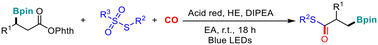 Graphical abstract: Photoredox borocarbonylation through 1,2-boron migration
