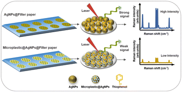 Graphical abstract: Surface-enhanced Raman spectroscopy for size-resolved microplastic detection in real-world samples using thiophenol labeling