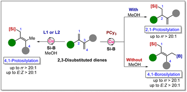 Graphical abstract: Cu-catalyzed regiodivergent and stereoselective silylation of 2,3-disubstituted 1,3-dienes