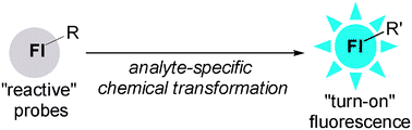 Graphical abstract: “Turn-on” fluorescent sensing with “reactive” probes