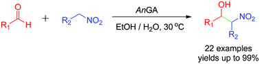 Graphical abstract: Highly efficient and large-scalable glucoamylase-catalyzed Henry reactions