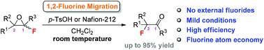 Graphical abstract: Brønsted acid-catalyzed 1,2-fluorine migration with fluoroepoxides