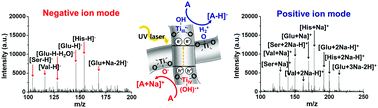 Graphical abstract: A TiO2 nanowire photocatalyst for dual-ion production in laser desorption/ionization (LDI) mass spectrometry