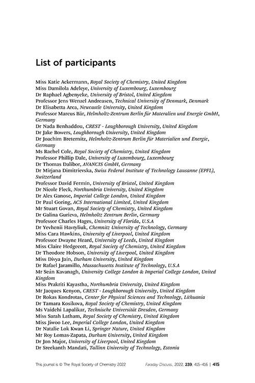 List of participants