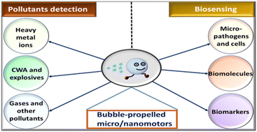 Graphical abstract: Bubble-propelled micro/nanomotors: a robust platform for the detection of environmental pollutants and biosensing
