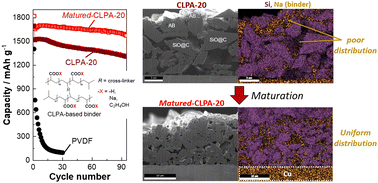 Graphical abstract: High-performance SiO electrodes for lithium-ion batteries: merged effects of a new polyacrylate binder and an electrode-maturation process