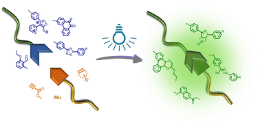Graphical abstract: Fluorescence turn-on by photoligation – bright opportunities for soft matter materials