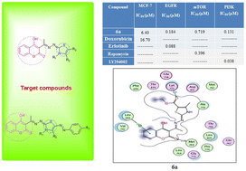 Graphical abstract: EGFR and PI3K/m-TOR inhibitors: design, microwave assisted synthesis and anticancer activity of thiazole–coumarin hybrids